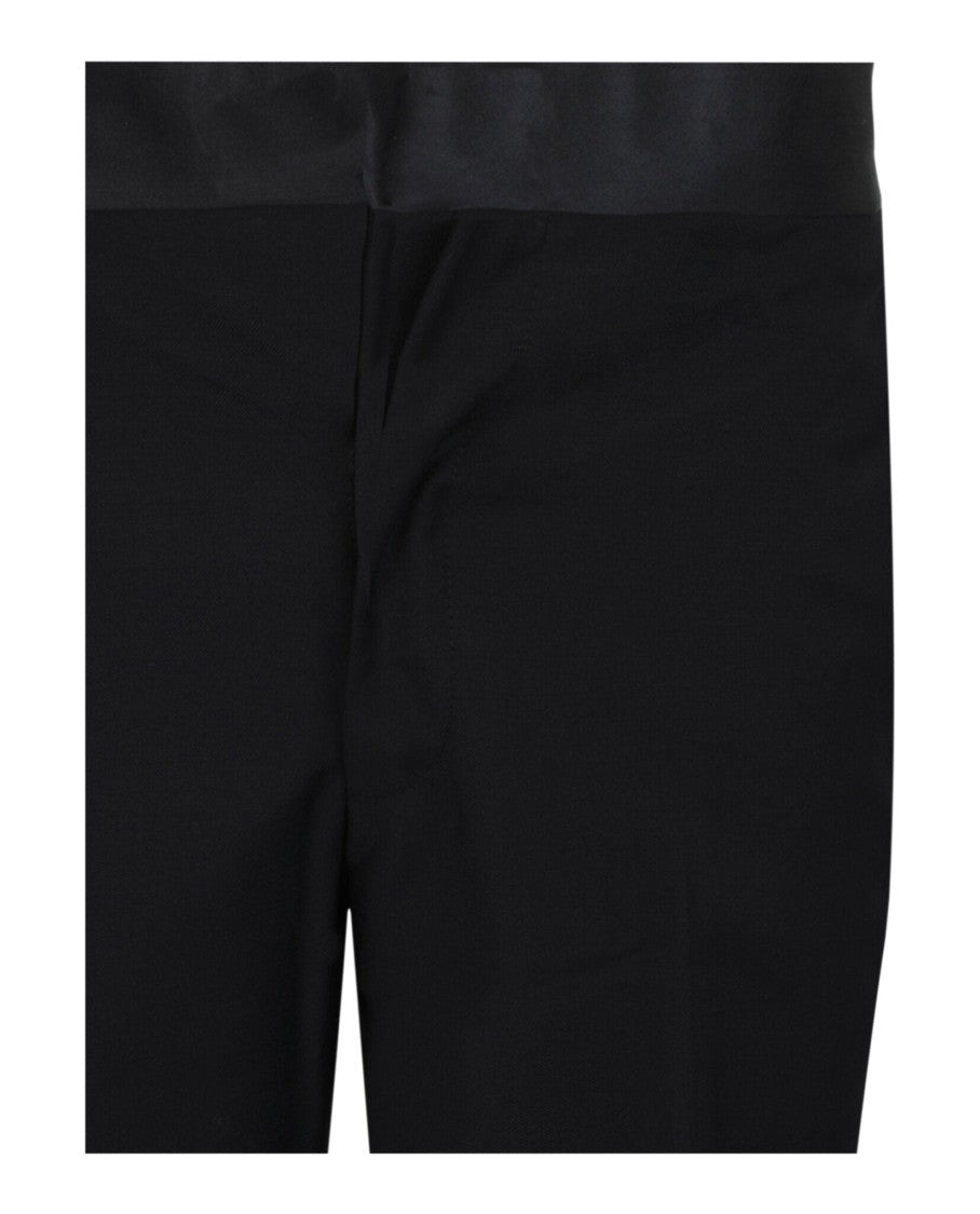 Givenchy Slim-Fit Tailored Wool-Mohair Pants With Satin Trim