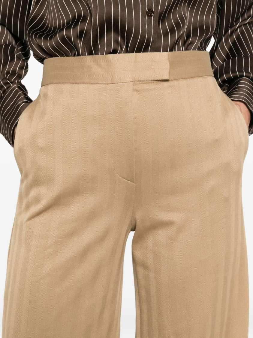 Max Mara Wide-Leg High Waist Pinstripe Trousers