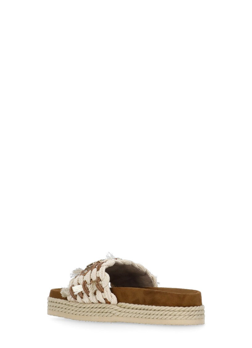 Mou Beige Monoband Woven Band Sandals