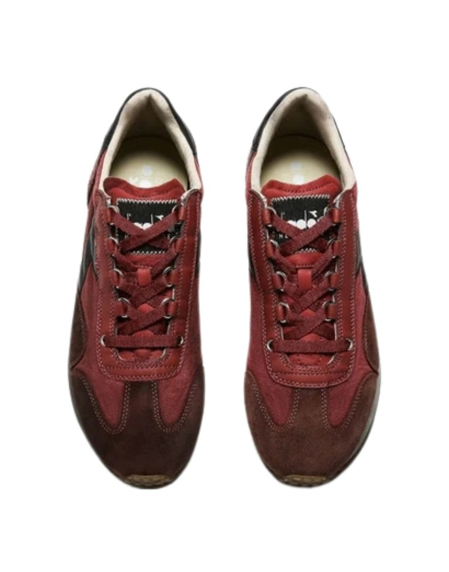 Diadora Heritage Red Brick Equipe Dirty Sw Evo Suede Canvas Low-Top Sneakers