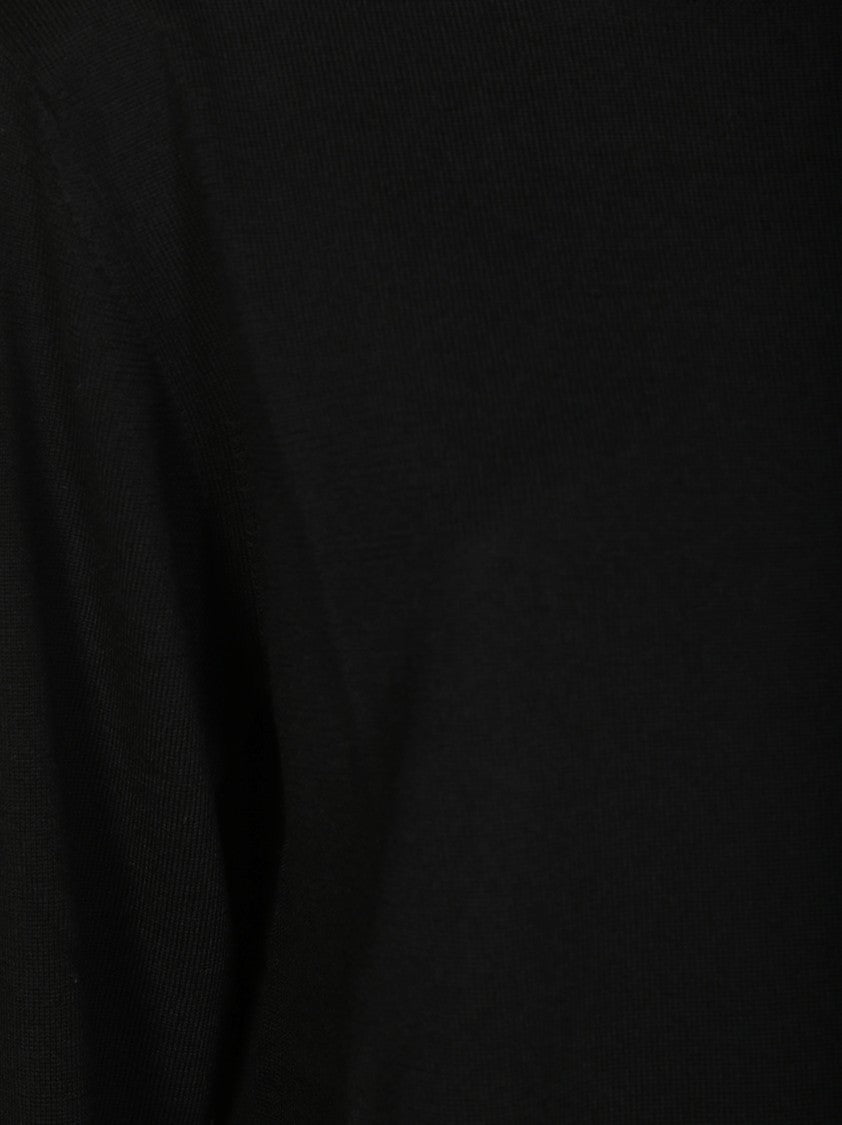 Daniele Fiesoli Fine-Knit Black Turtleneck Sweater With Ribbed Detailing