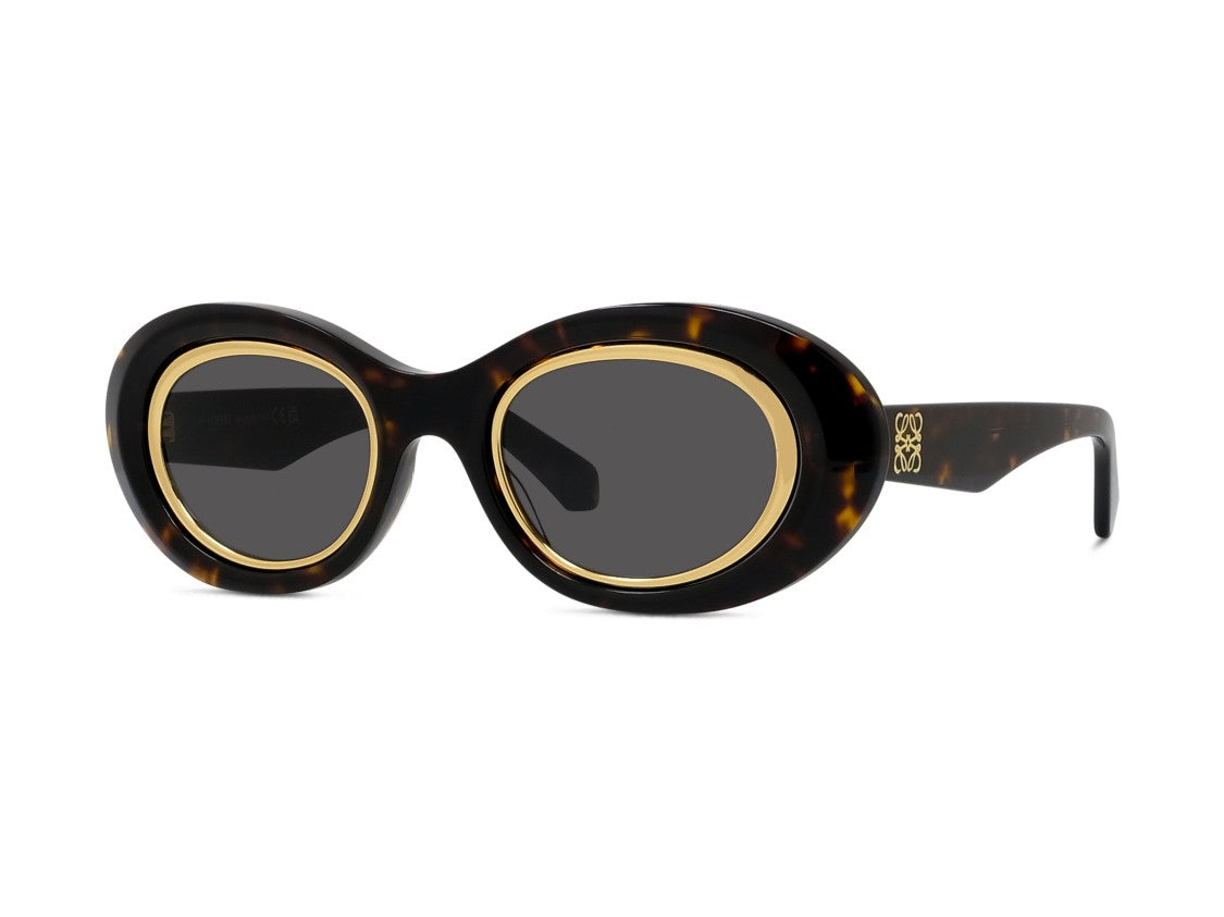 Loewe Lw40190i Oversized Round Tortoiseshell Sunglasses