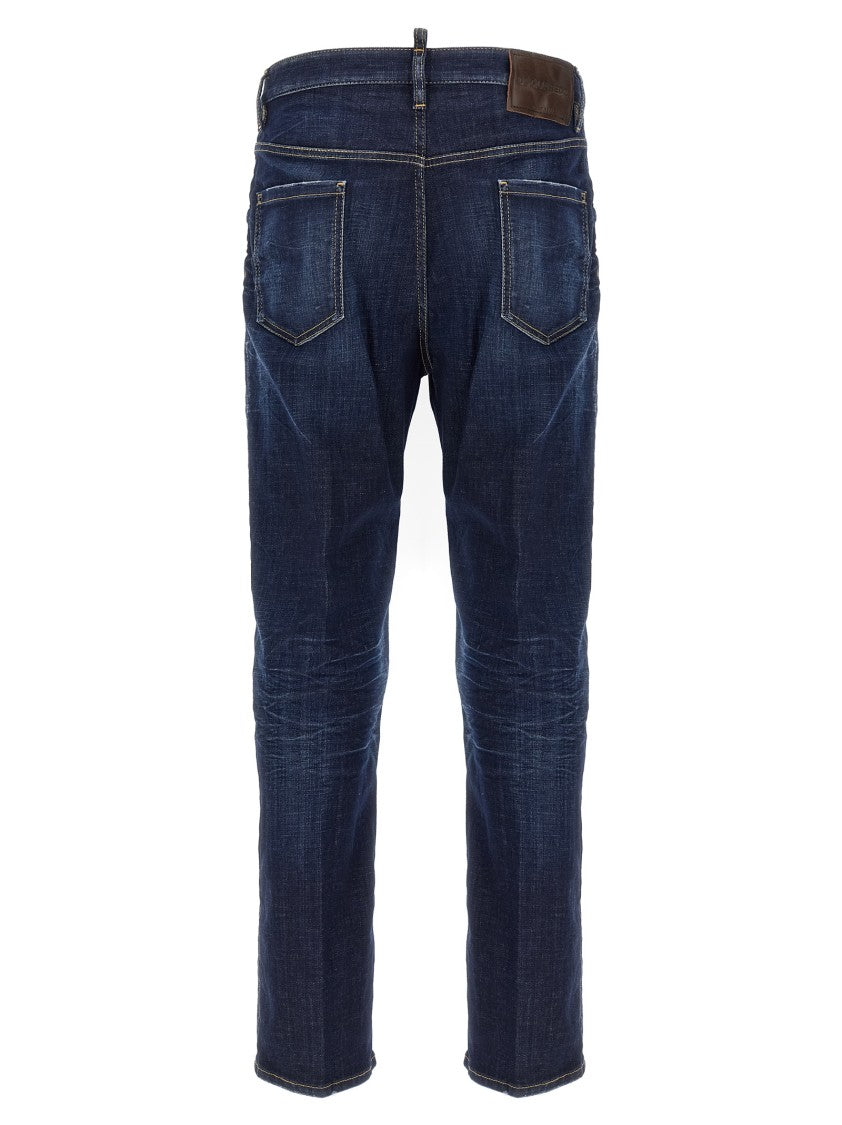 Dsquared2 Stretch Cotton Denim Jeans With Used-Effect Finish