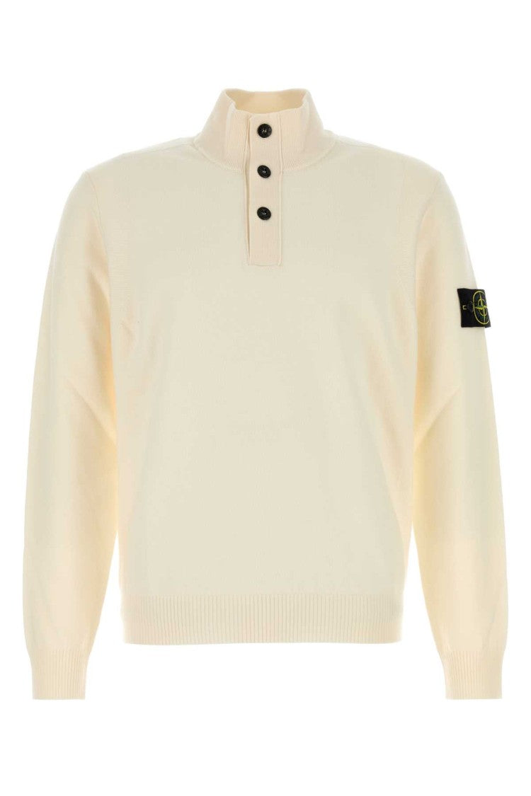 Stone Island Ivory Wool Blend Sweater