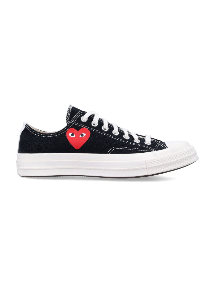 Comme Des Garçons X Converse Iconic Canvas Sneakers With Distinctive Heart Design