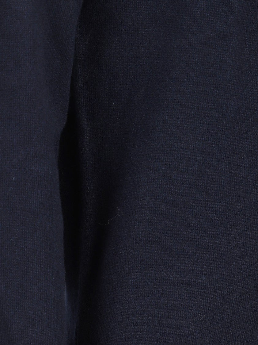 Zegna Crew Neck Cashmere Sweater With Ribbed Cuffs