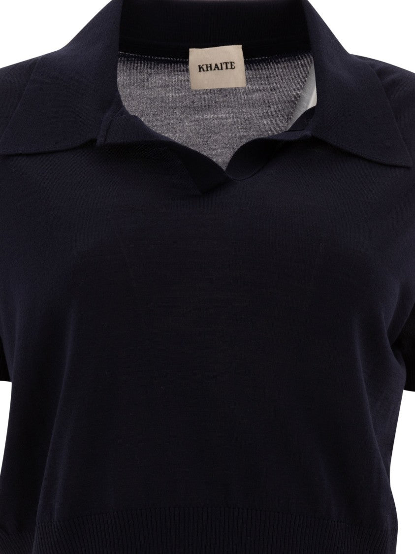 Khaite Cropped Polo Shirt With Minimalist Design