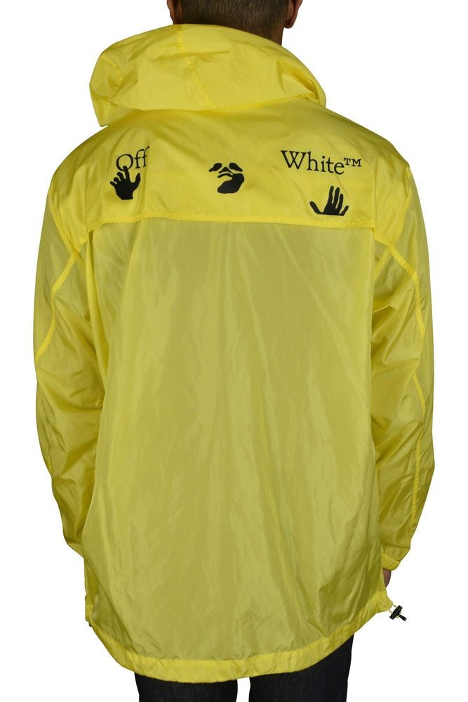 Off-White Yellow Off-White Windbreaker With Iconic Logo Accents