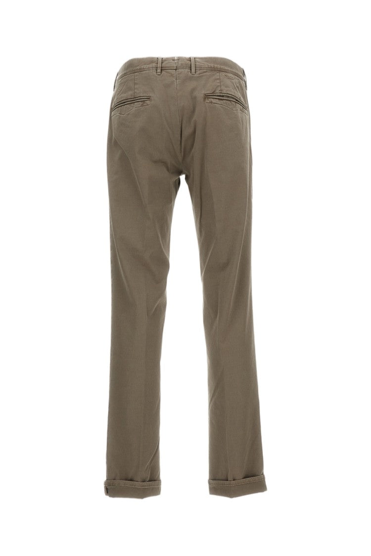 Incotex Brown Slim Fit Cotton Trousers