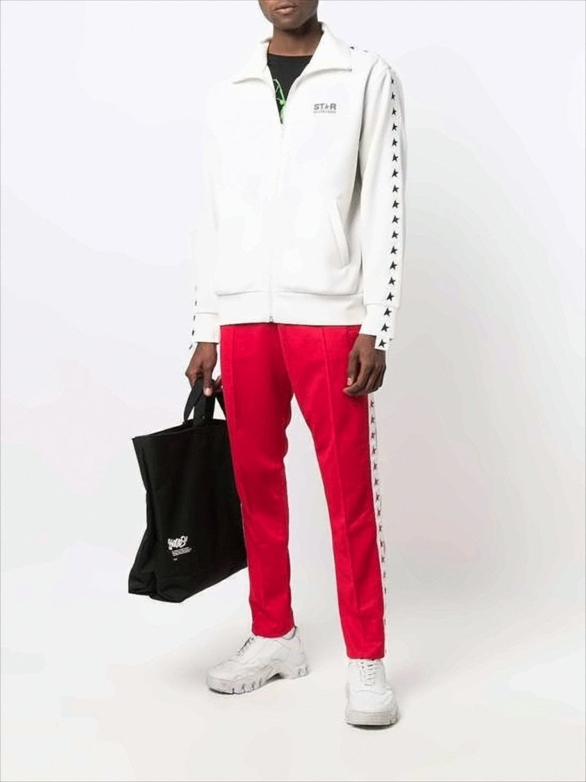 Golden Goose Full-Zip Jacket With High Collar And Bold Star Motifs