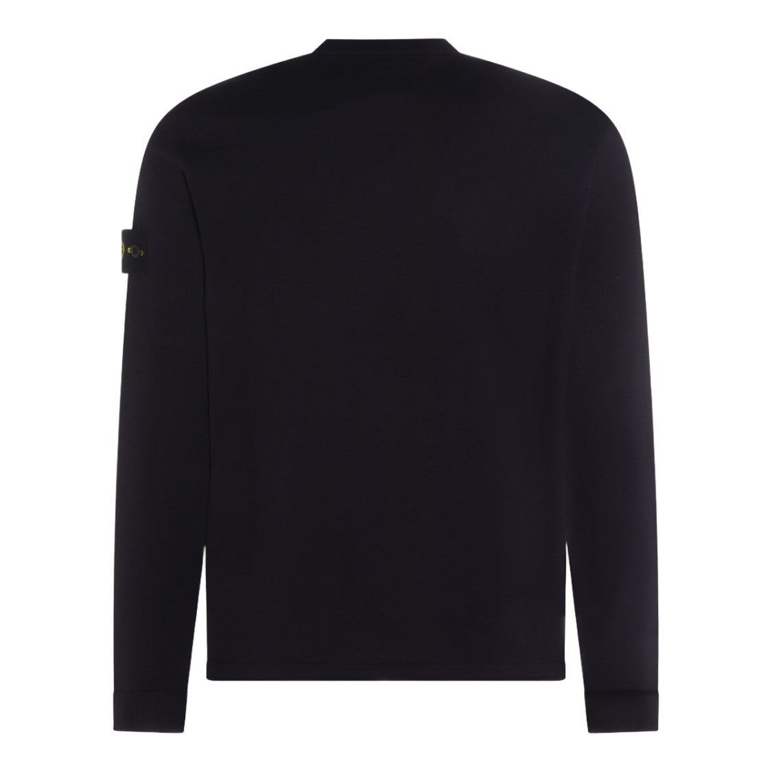 Stone Island Relaxed Fit Black Sweater With Crew Neckline