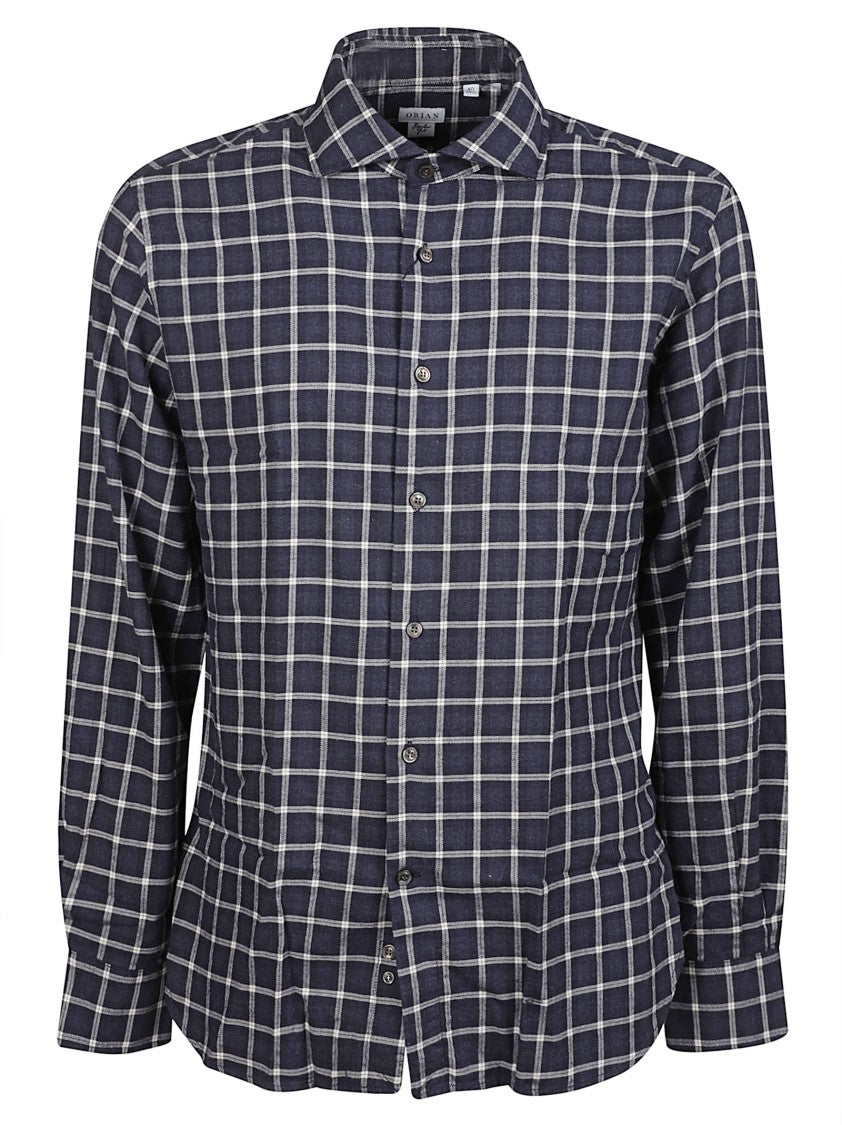 Orian Long Sleeve Washed Checkered Cotton Casual Shirt