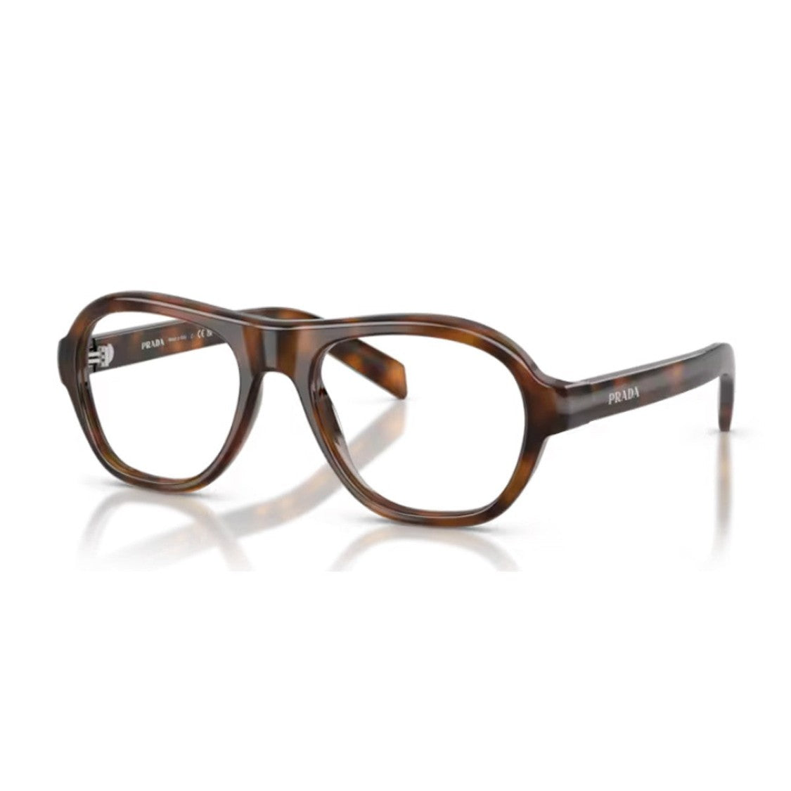 Prada Havana Pr C12v Oversized Acetate Eyeglasses