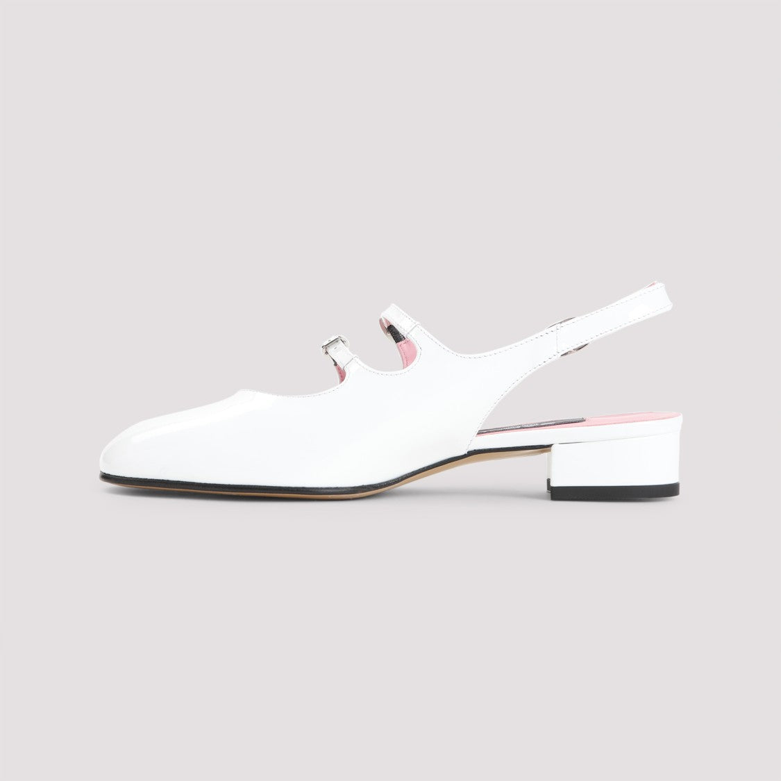 Carel Paris Patent Leather Slingback Slippers With Adjustable Straps