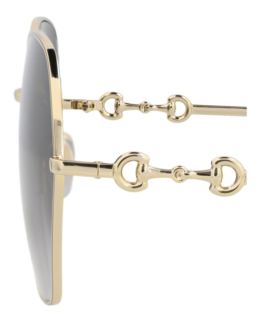 Gucci Square-Frame Metal Sunglasses