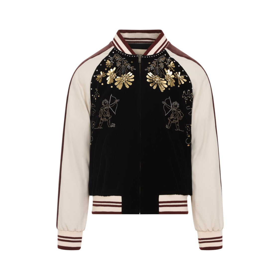 Valentino Embroidered Black Cotton Jacket