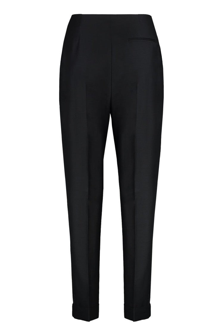 Alberta Ferretti Straight-Leg Trousers In Smooth Wool-Silk Blend