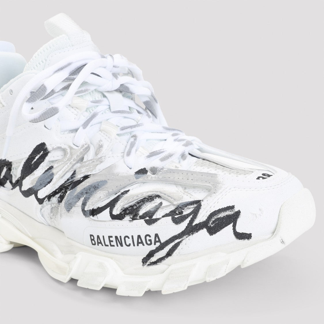 Balenciaga Track White And Black Polyurethane Sneakers