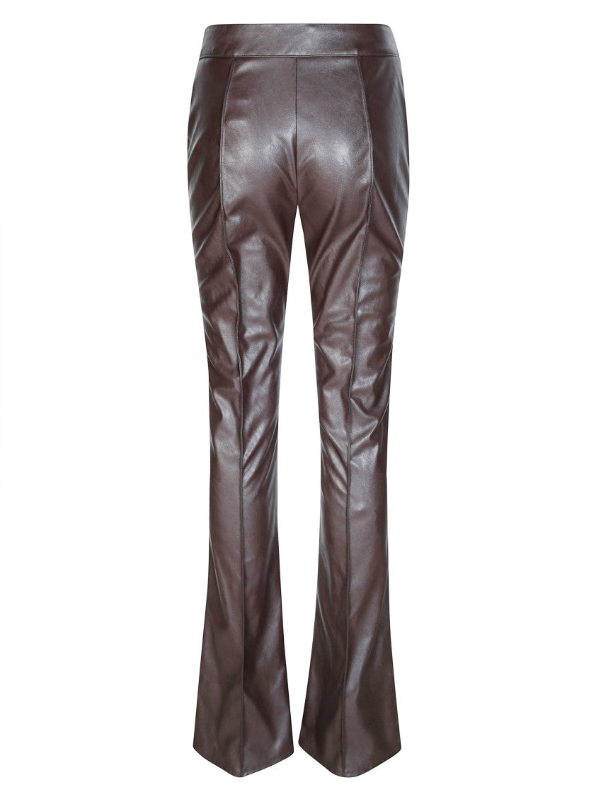 Elisabetta Franchi Dark Brown Flared Pantalone Pants