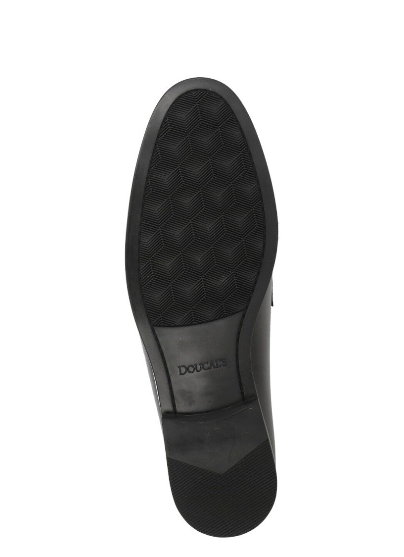 Doucal's Black Leather Mask Loafers