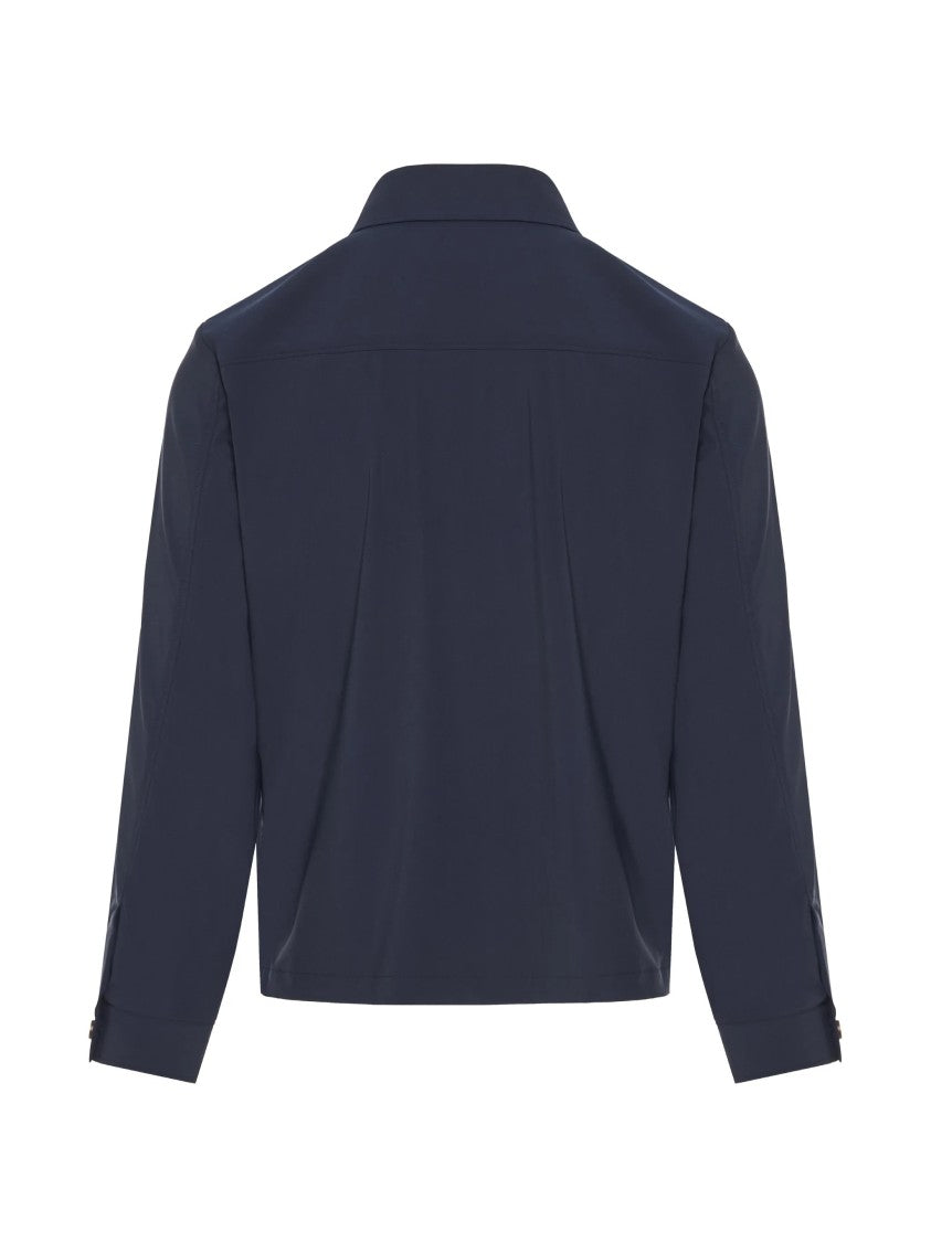 Corneliani Deep Blue Structured Boxy Silhouette Jacket