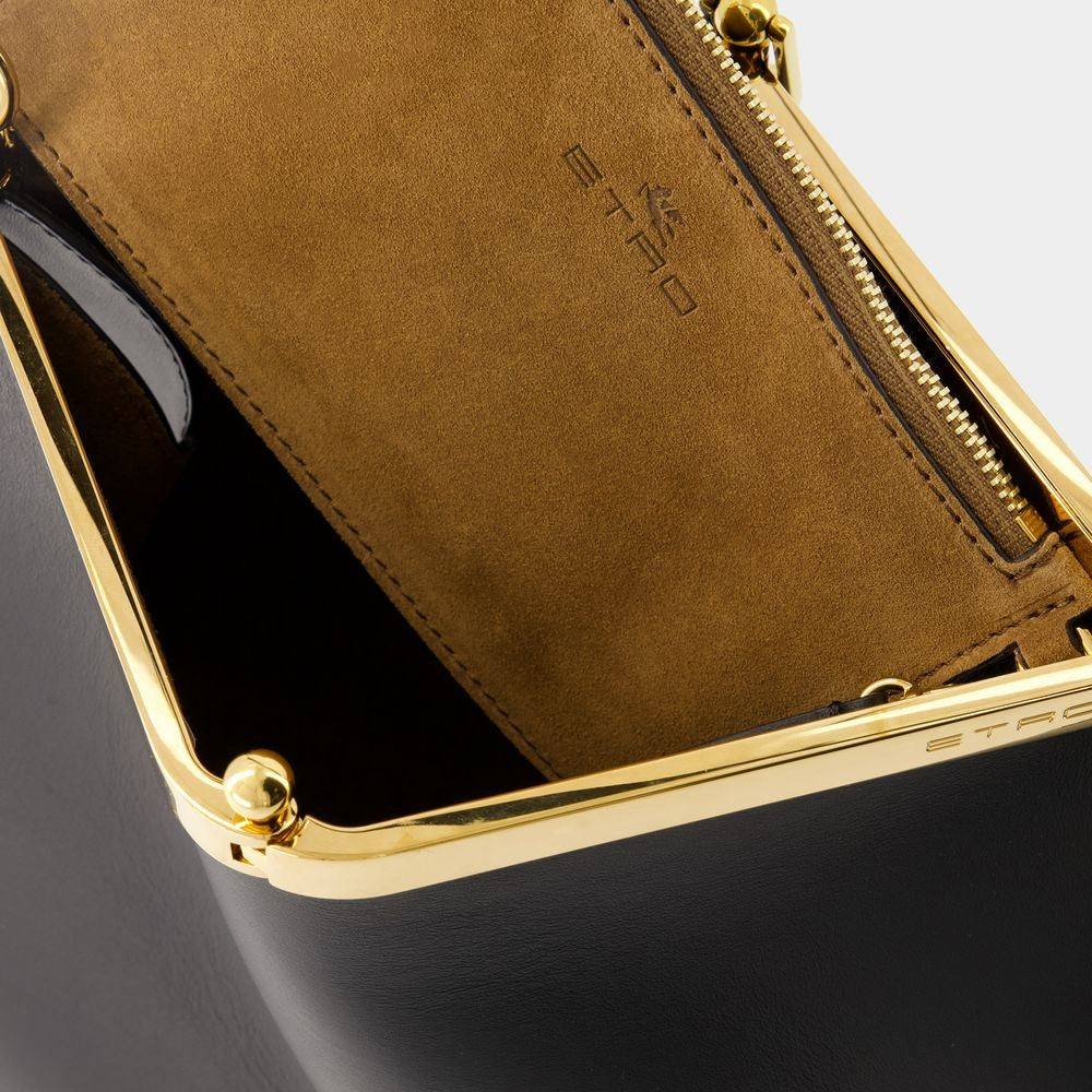 Etro Pelle Unita Hobo Bag - Leather - Black