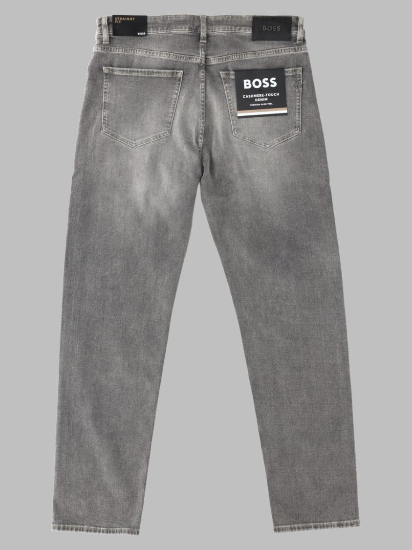Boss Grey Faded Classic Five-Pocket Cotton-Blend Chinos