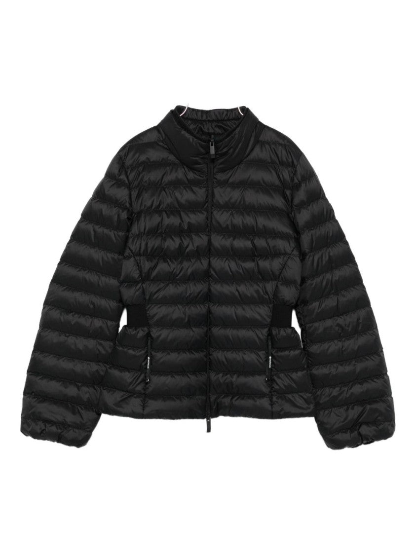 Moncler Quilted High-Collar Moncler Coat With Elastic Side Panels