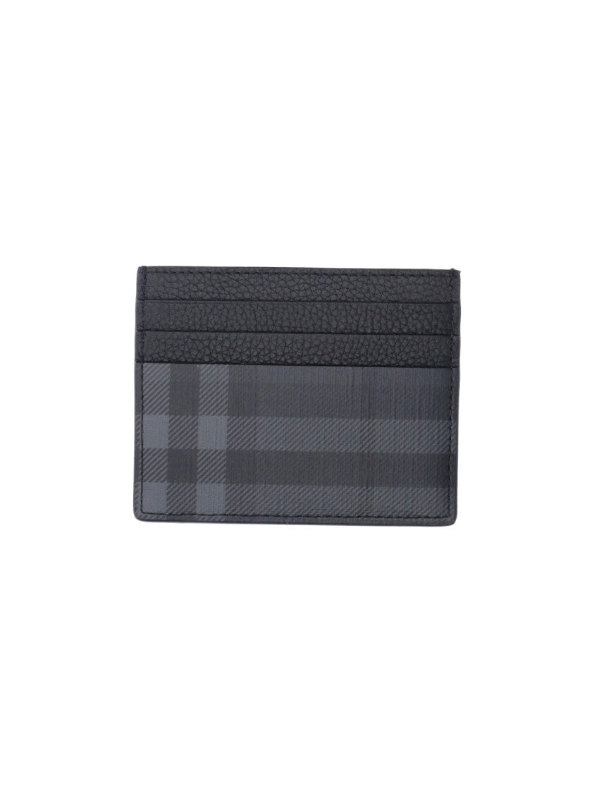 Burberry Check Pattern Cardholder With Tone-On-Tone Logo