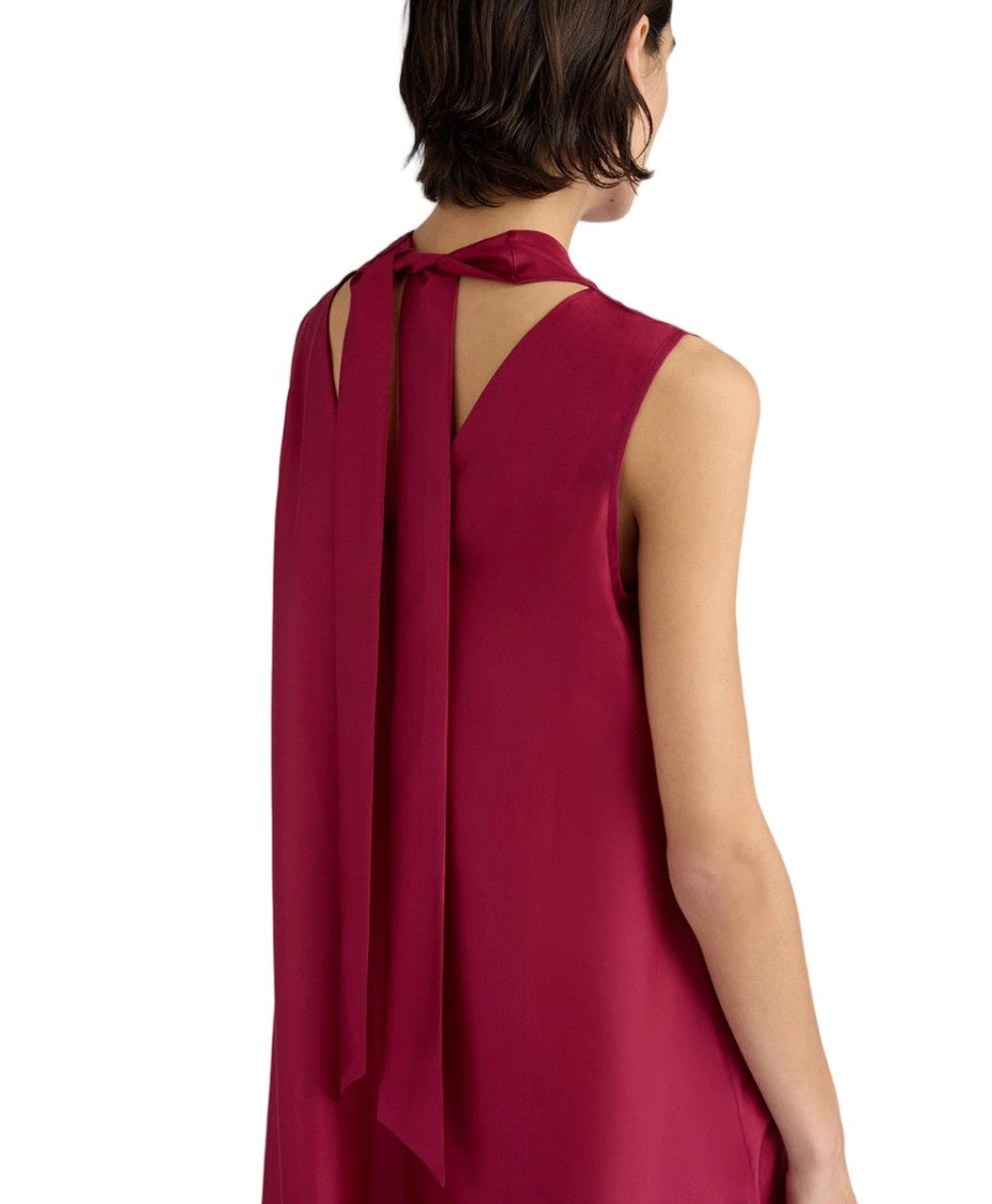 Momonì Habutai Silk Sleeveless Double Tie Sash Maxi Dress