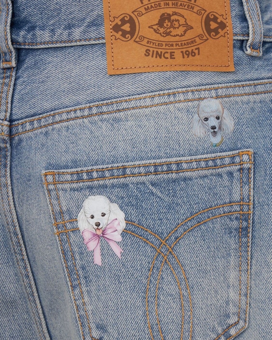 Fiorucci Baggy Jeans With Playful Poodle Print