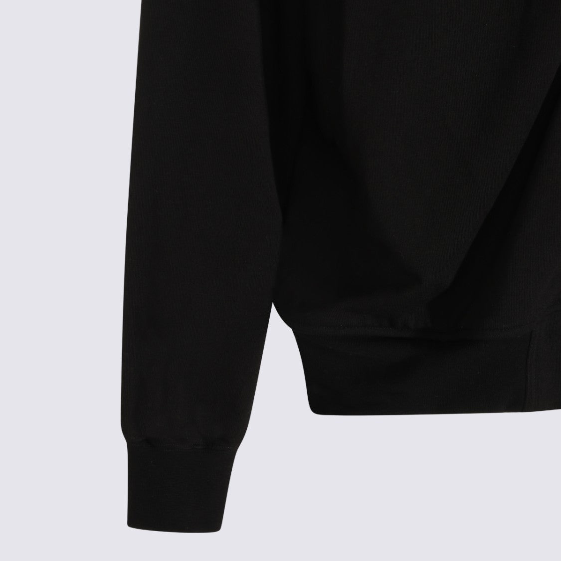 Rick Owens Contemporary Black Zip-Up Hoodie With Contrast Drawstrings