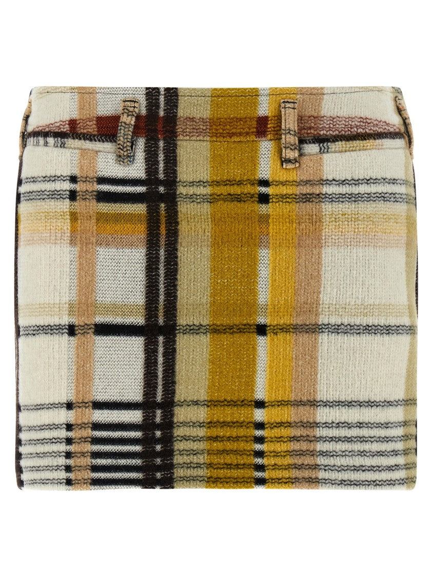 Missoni Textured Check Pattern Mini Skirt With Side Zip Closure