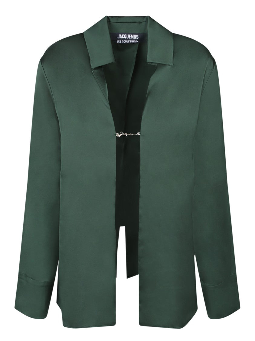 Jacquemus Green Shirt With Pointed Collar