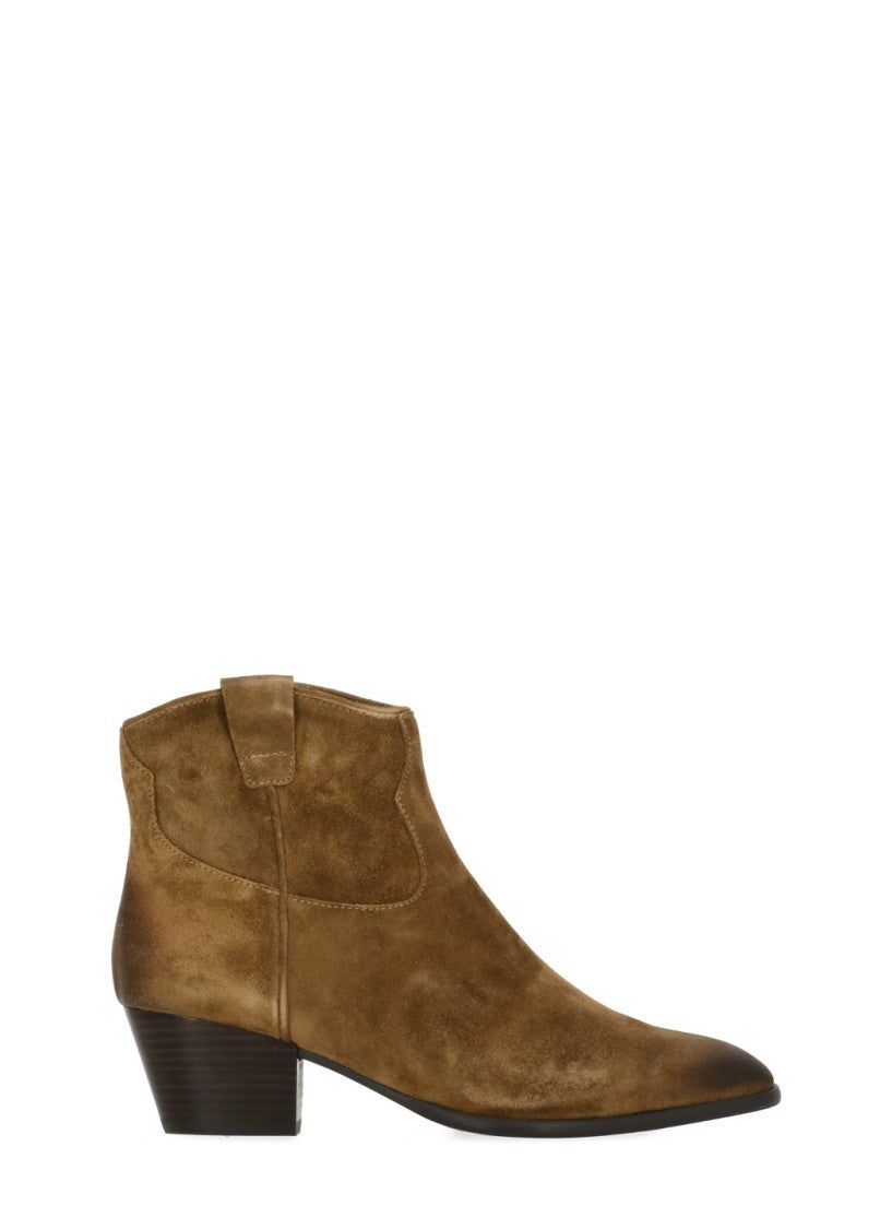 Ash Brown Fame Arrow-Toe Suede Boots