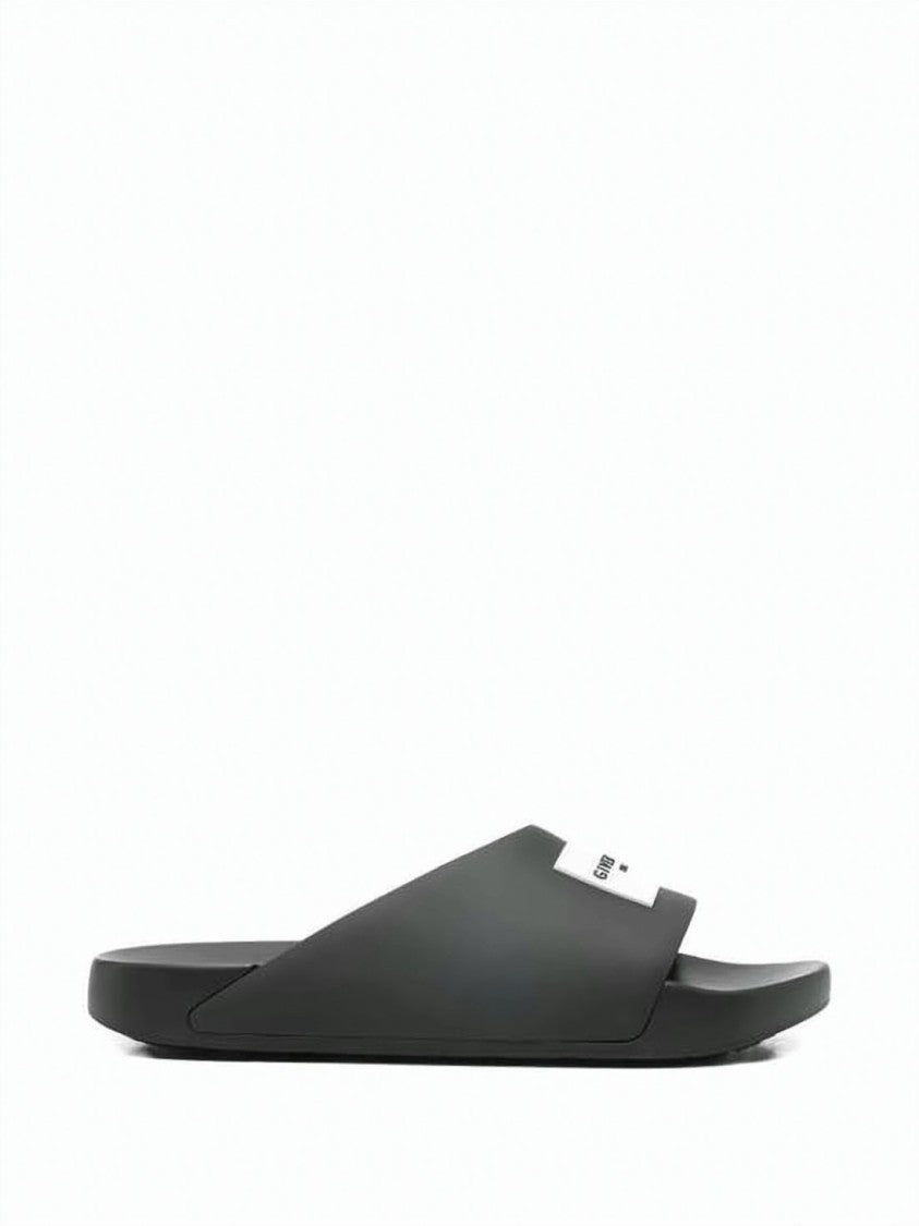 Givenchy Black Matte-Finish Logo Patch Slide Sandals