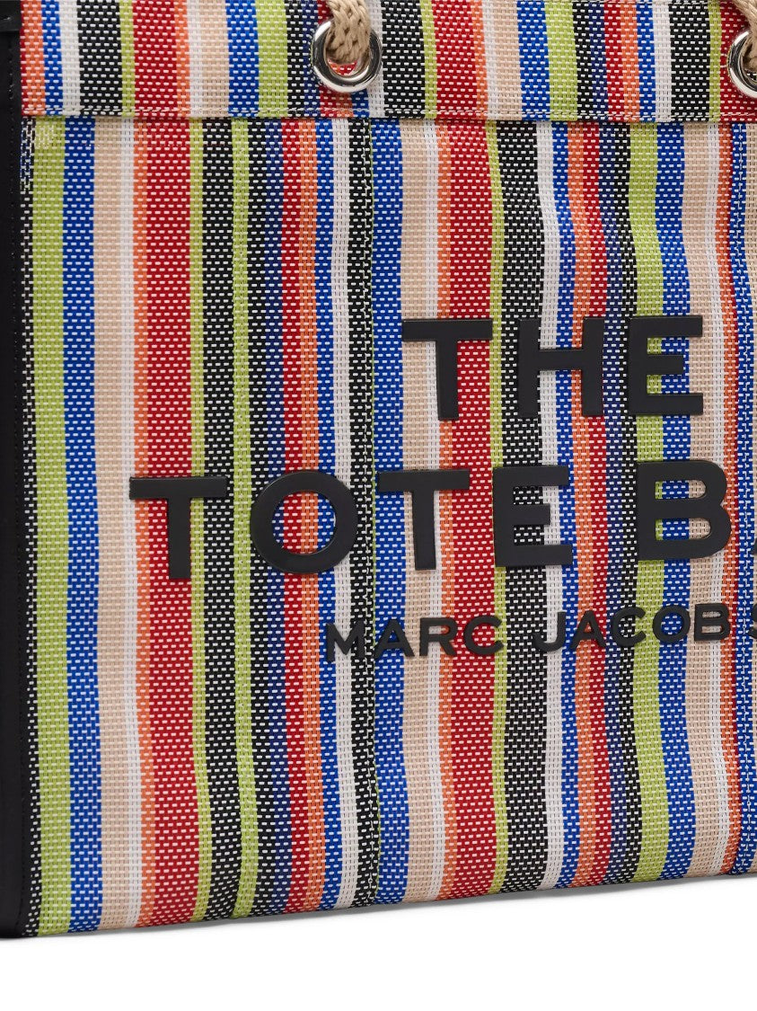 Marc Jacobs Rectangular Tote Bag With Multicolor Stripe Pattern