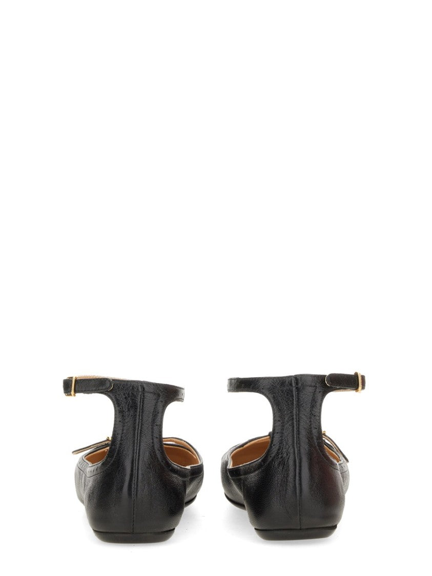 Chloé Misty Ankle Strap Shearling Flats
