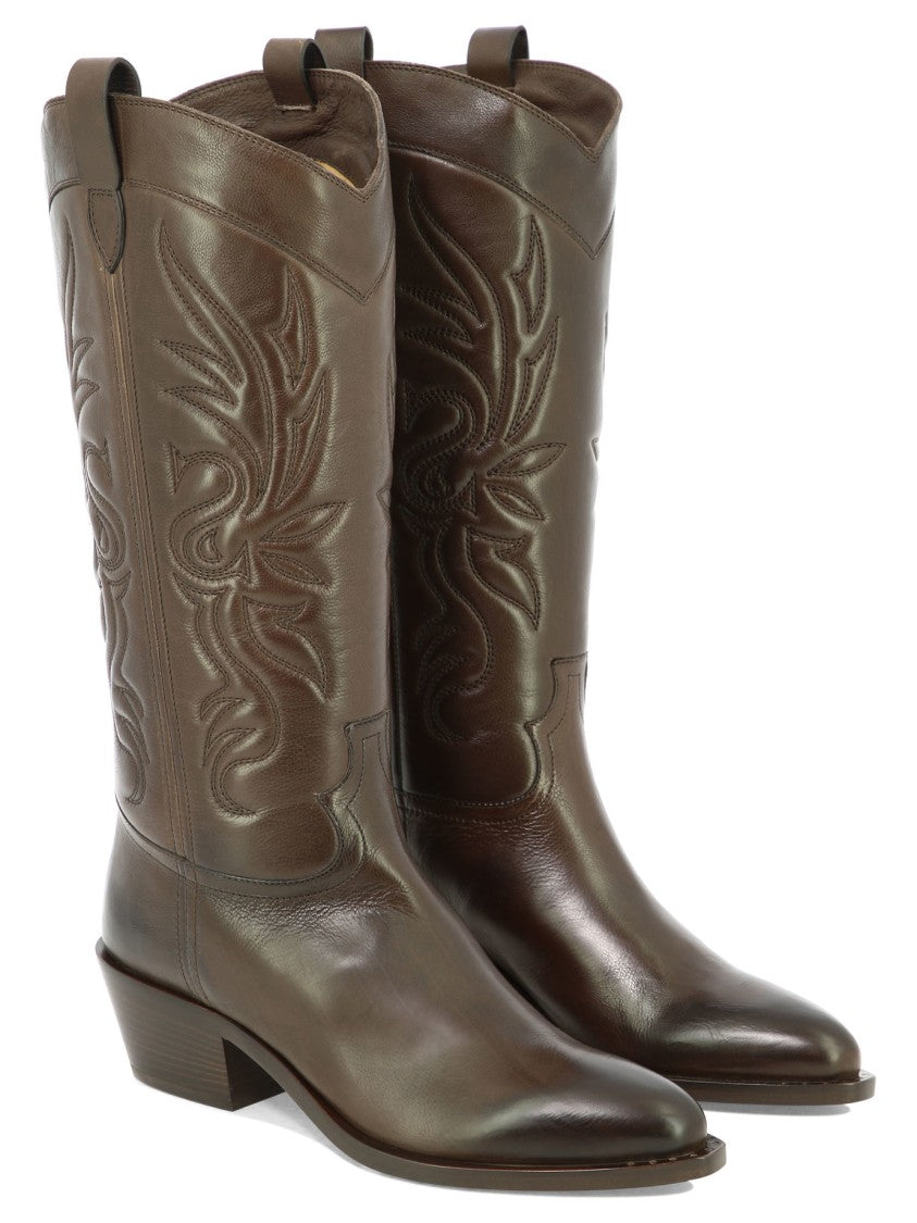 Sartore Intricate Stitch Texan Ankle Boots