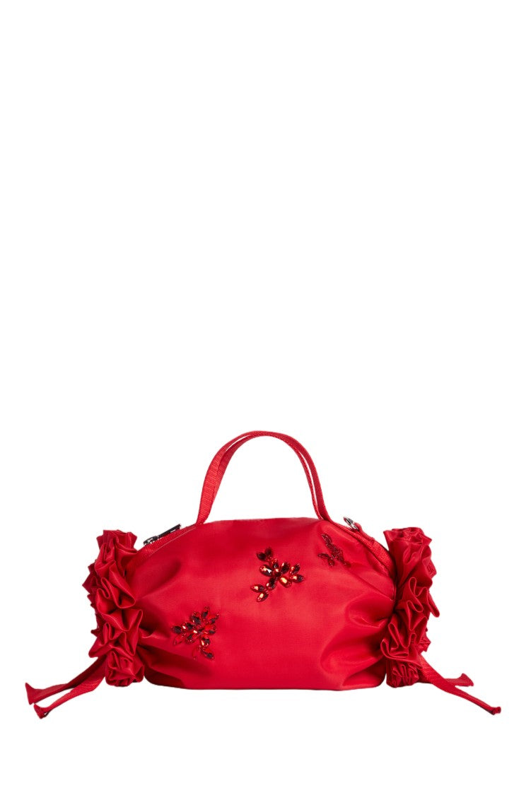 Simone Rocha Mini Double Ribbon Rosette Handbag With Beaded Embellishments