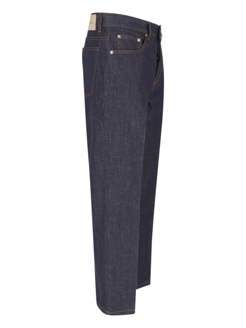 Ami Paris Contrast Stitching Straight-Leg Jeans