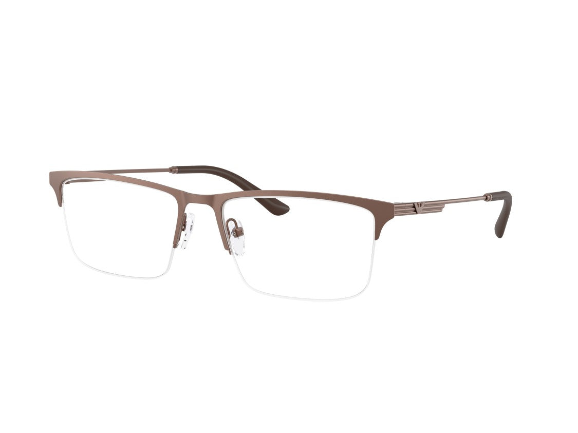 Emporio Armani Brown 0Ea1177 Semi-Rimless Metal Sunglasses