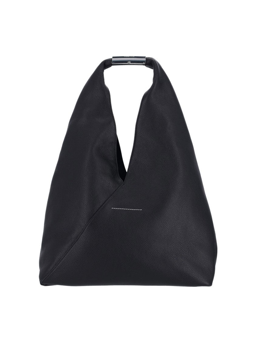Mm6 By Maison Margiela Large Triangular Shoulder Bag In Hammered Calf Leather