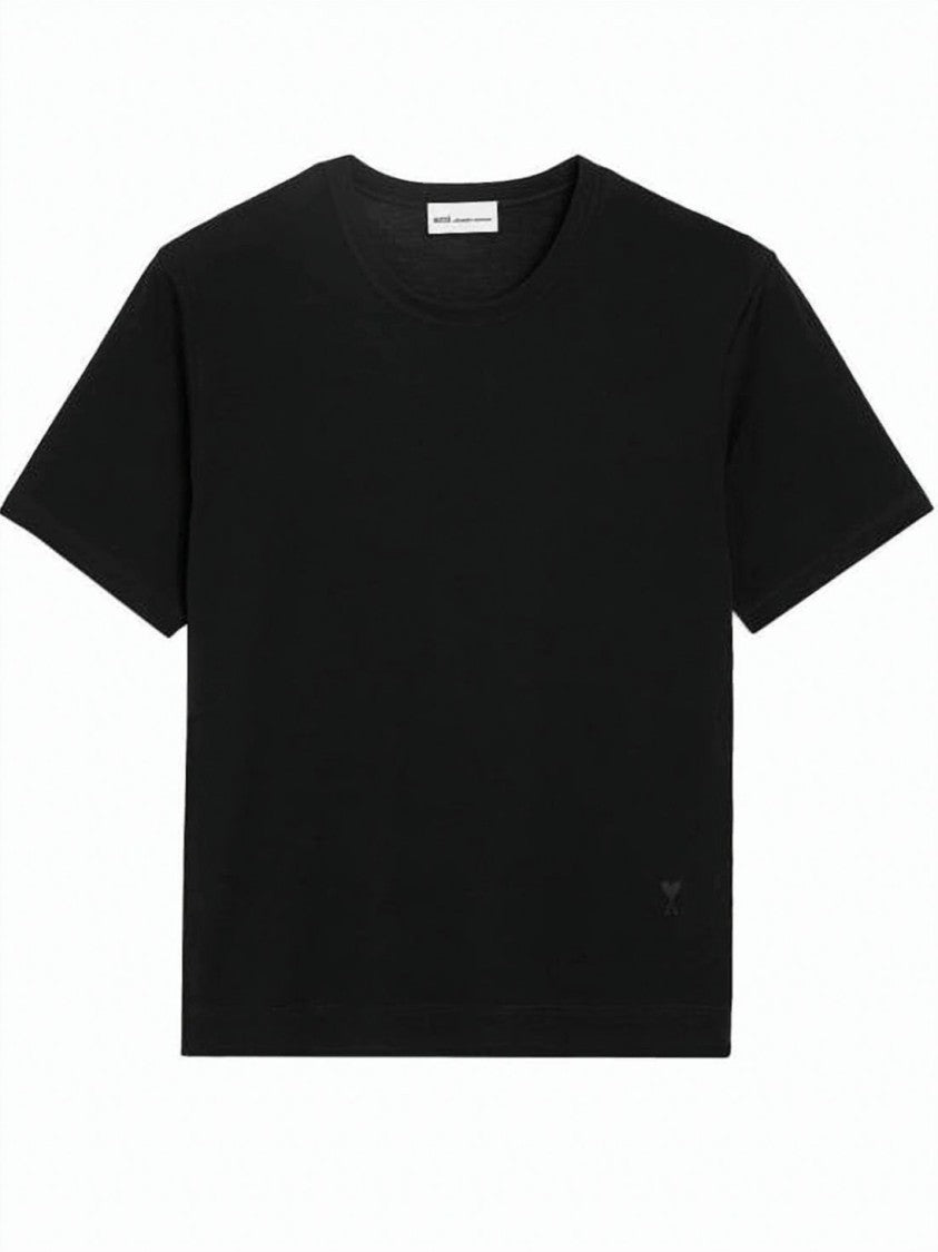 Ami Paris White Premium Cotton Slightly Boxy T-Shirt