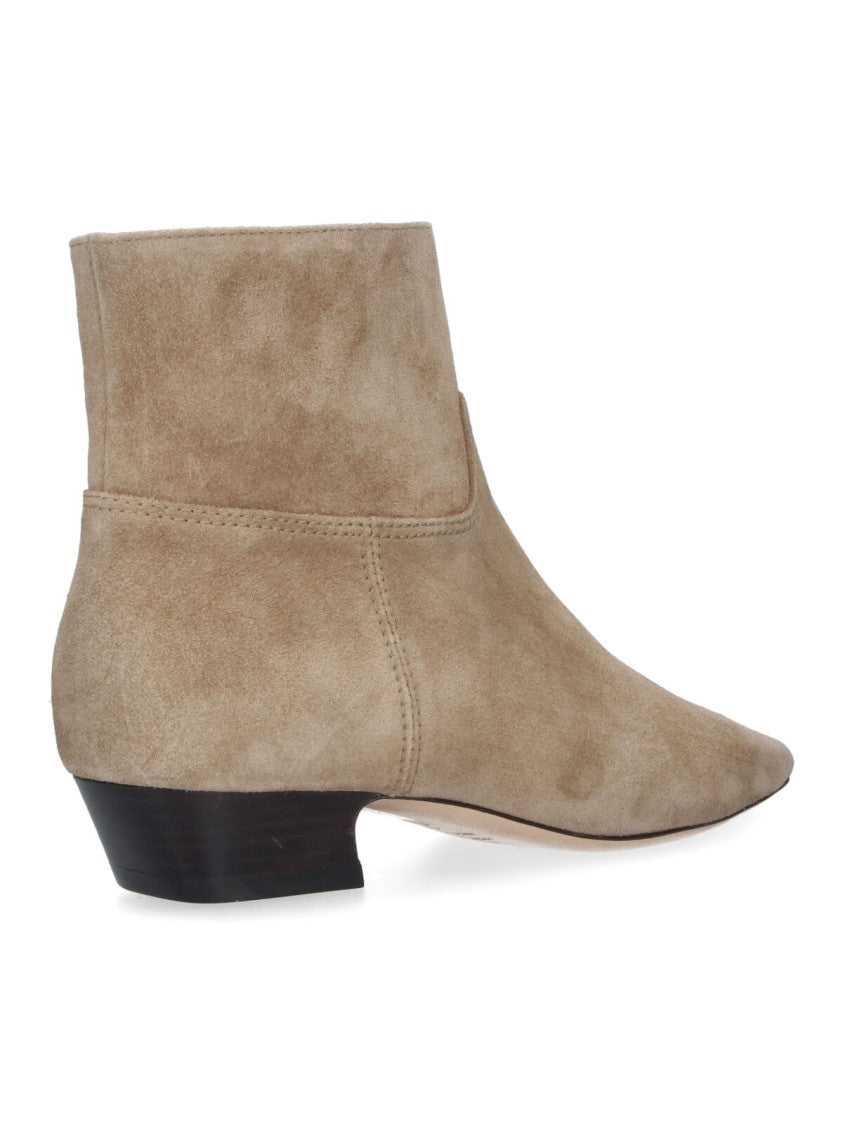 Stuart Weitzman Beige Stassi Calf Leather Ankle Boots