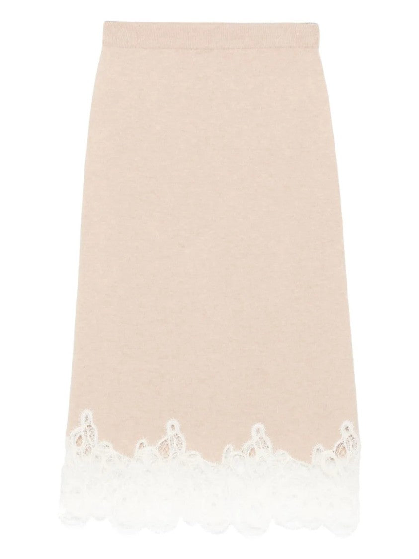 Fabiana Filippi Knee-Length Skirt With Intricate Lace Hem