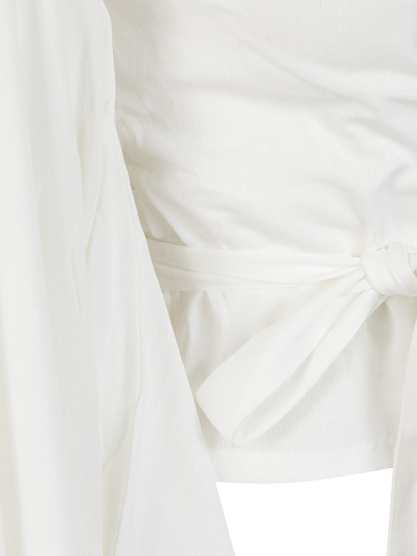 Jacquemus White Wrap Design Cotton Top