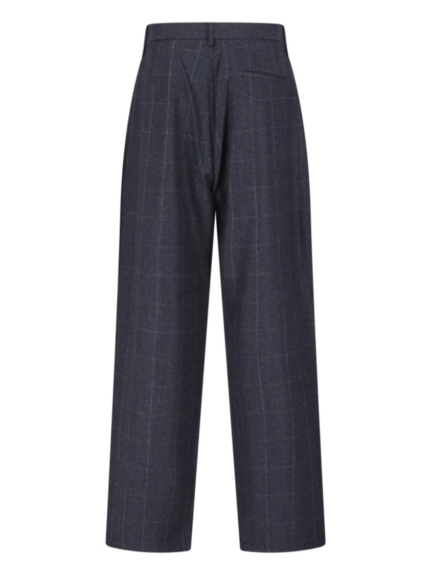 Sibel Saral Grey Rose Tailored Straight-Leg Virgin Wool Pants
