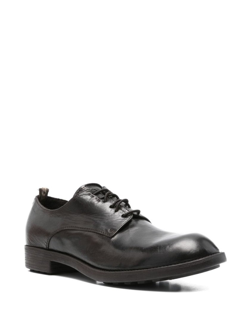 Officine Creative Low Brown Lace-Up Shoes With Polished Finish