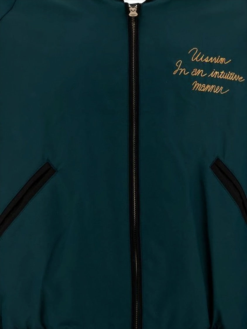 Visvim Cropped Deep Teal Jacket With Black Trim